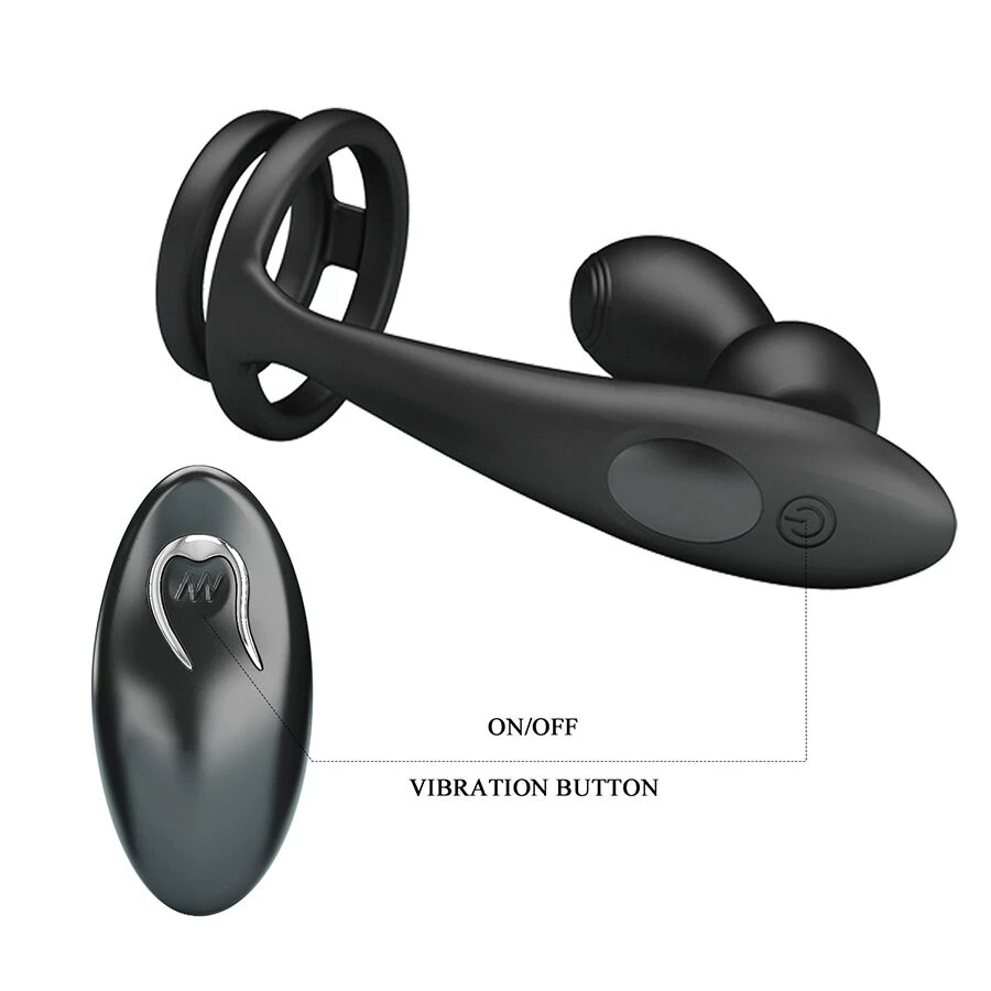 MR PLAY - PLUG ANALE VIBRANTE CON ANELLO PER PENE E TELECOMANDO